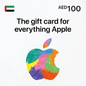 Apple iTunes Gift Card UAE - AED 100 for apps, music, TV shows, and books, available at Giftshop.ae