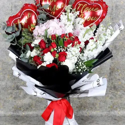 Celebrate Valentine's Day with love! Red and pink flowers, balloons & gift wrap, delivered fresh across UAE.