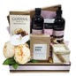 Rose spa gift basket with Baylis & Harding products & chocolates. Pampering gift for her UAE.