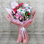 Birthday bouquet with deep purple roses, balloons & gift wrapping (UAE delivery)