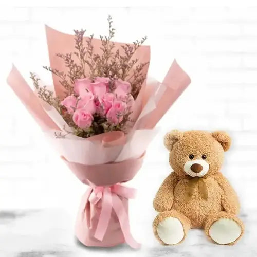 Flowers and Teddy Bears Combo Dubai