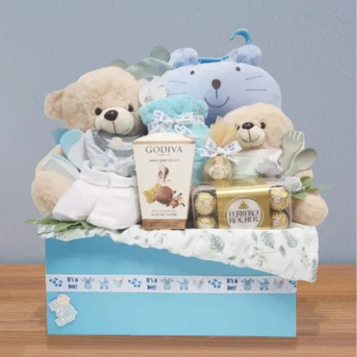 Precious Beginnings Newborn Gift Chest in UAE with baby essentials and chocolates