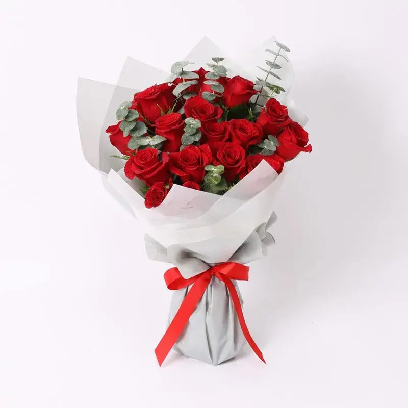 Romantic Red Beauty Roses Bouquet with Patchi Chocolates | GiftShop.ae