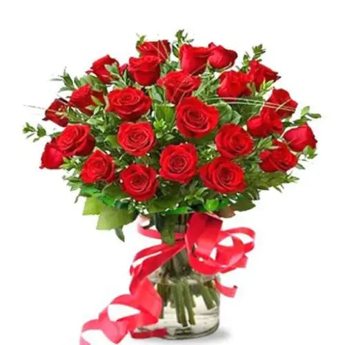 Romantic red roses flower bouquet for delivery in Dubai