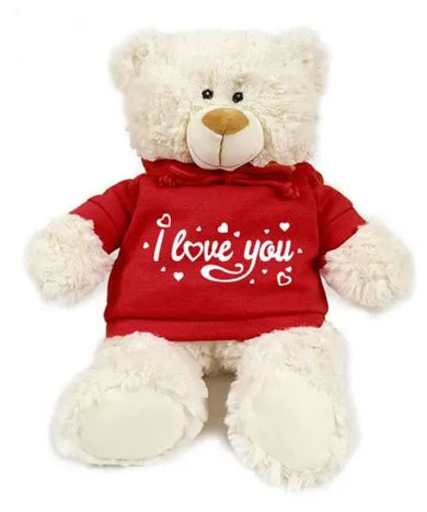 Romantic gift basket with Godiva chocolates and a plush "I Love You" teddy bear (UAE).