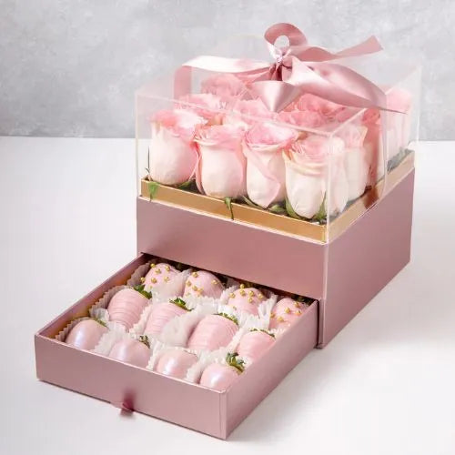 Roses and berries gift box in Dubai