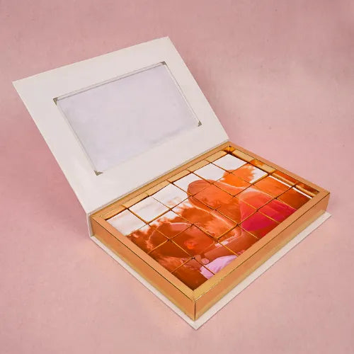 Unique Picture Puzzle Chocolate Box with 24 assorted Belgian chocolates wrapped with pictures, perfect chocolate gift from Giftshop.ae