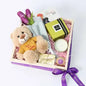 Mother's Day Gift Hamper Dubai - Purple Tulips, Teddy Bear, Bath Soap