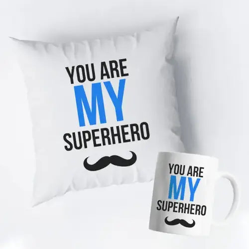 You Are My Superhero Cushion and Mug Set in Dubai, UAE